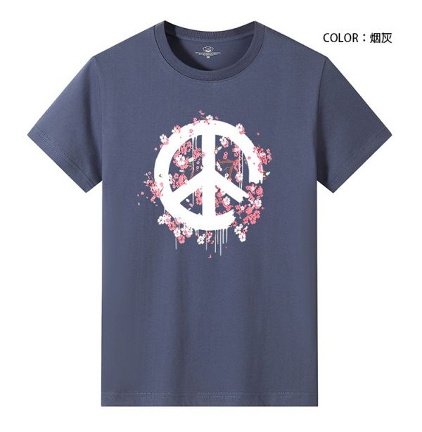 現貨【豆綠L；黑色2XL】日風花卉 舒適透氣 短袖T恤 上衣,T恤,短袖,情侶