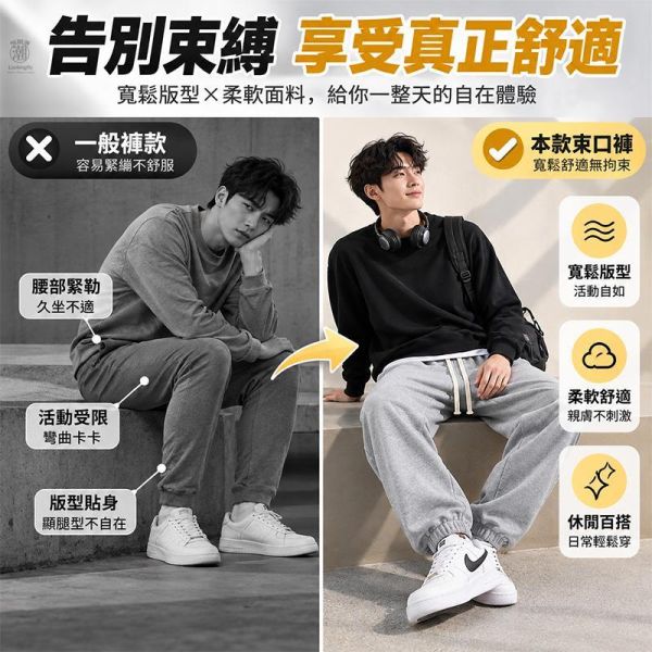 寬鬆束口休閒長褲 男生棉褲 棉褲,男生長褲,休閒長褲,運動褲,灰色棉褲,居家褲,束口褲,寬鬆長褲,叫阿潮