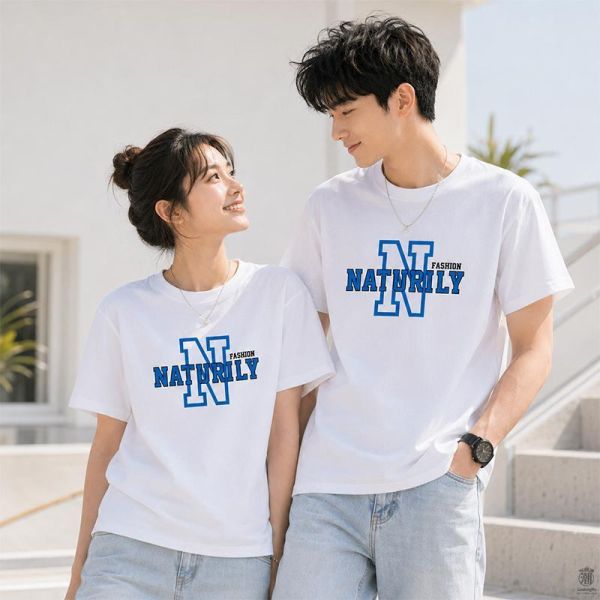 加大尺碼(S~6XL) 韓系純棉短袖T恤 字母N印花 百搭舒適情侶t恤 短袖T恤,情侶上衣,男生短袖,純棉短袖,修身T恤,韓系上衣,叫阿潮