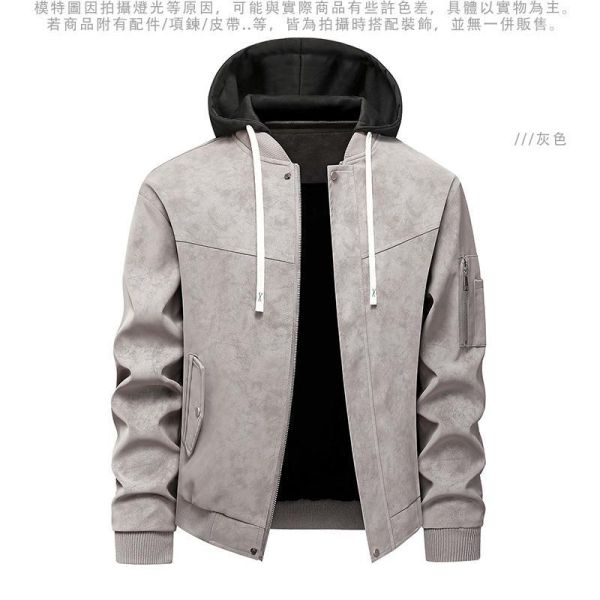 連帽皮衣外套 霧面感夾克 連帽皮衣,夾克,男生外套,騎士外套,連帽外套,叫阿潮