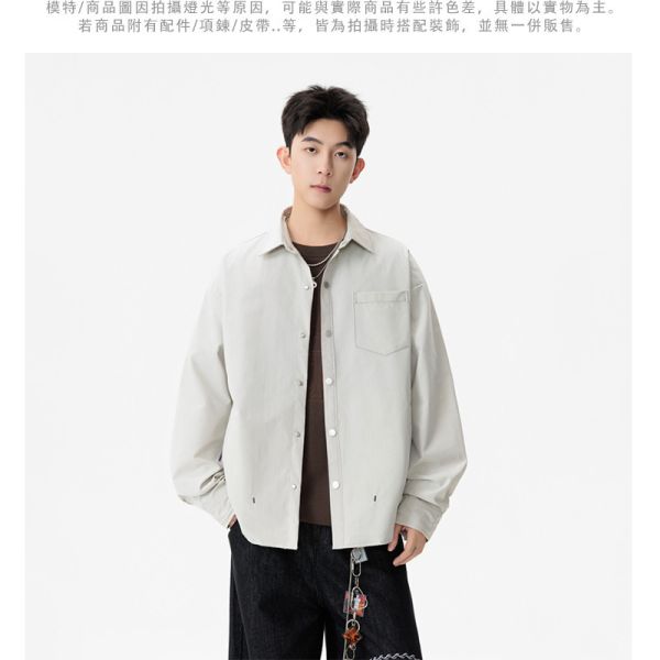 寬鬆襯衫 車線設計 素色 長袖襯衫 襯衫,寬鬆襯衫,長袖襯衫,素色襯衫,男生襯衫,叫阿潮