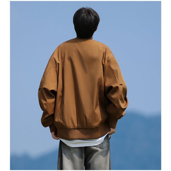 寬鬆個性 棒球領 夾克 運動休閒風 外套 棒球領,夾克,外套,男生外套,寬鬆,運動,叫阿潮