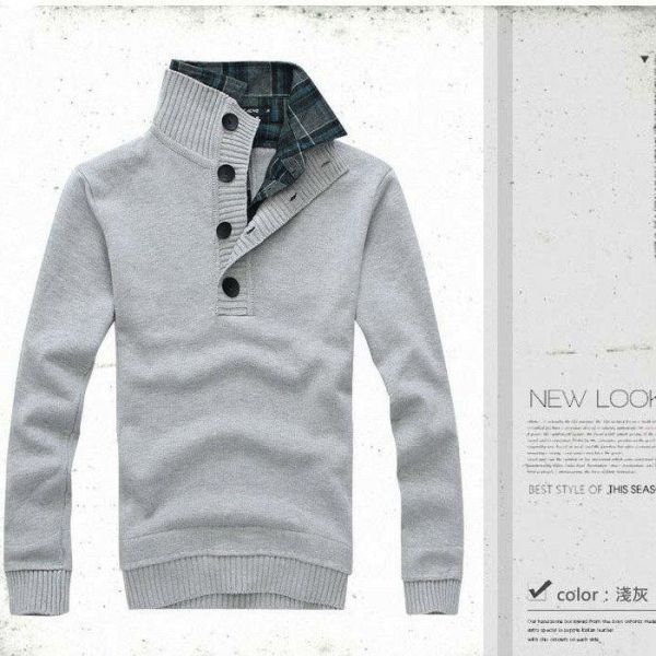修身顯瘦 格紋翻領 假兩件 針織衫 長袖POLO衫 上衣,長袖,POLO衫,針織,毛衣,叫阿潮