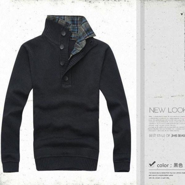 修身顯瘦 格紋翻領 假兩件 針織衫 長袖POLO衫 上衣,長袖,POLO衫,針織,毛衣,叫阿潮