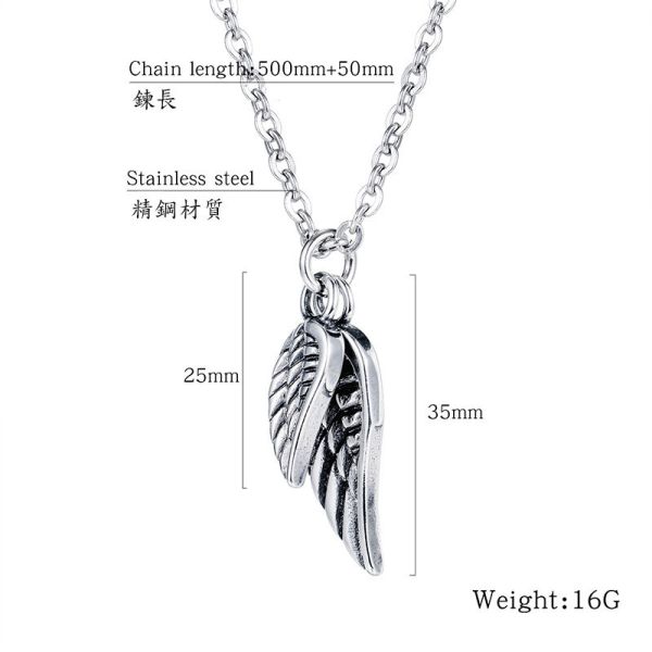 羽毛翅膀白鋼吊飾項鍊 白鋼項鍊 男生飾品 潮流配件 情侶項鍊 韓系項鍊 羽毛,項鍊,鋼項鍊,男生飾品,情侶配件,韓系項鍊,叫阿潮