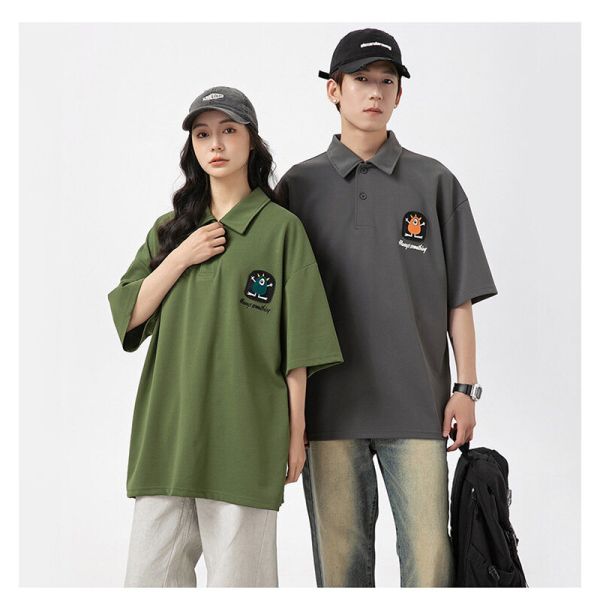 情侶polo 寬鬆舒適 可愛標誌 短袖polo 短袖,POLO衫,短袖polo,情侶polo,寬鬆polo,叫阿潮