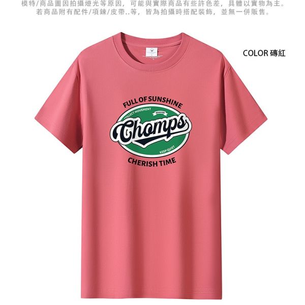 圓領 加大尺碼(S~6XL) 情侶t恤 純棉 champs 短袖t恤 短袖,T恤,純棉,男生T恤,女生T恤,情侶T恤,短T,叫阿潮