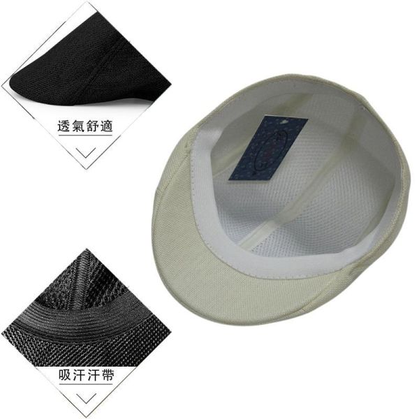 日系仿亞麻鴨舌帽 透氣扁帽 帽子,鴨舌帽,扁帽,男生帽子,女生帽子,小偷帽,透氣帽,叫阿潮