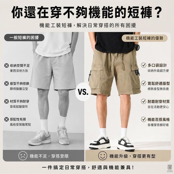 大尺碼質感工裝短褲 寬鬆多口袋五分褲 大尺碼短褲,工裝褲,美式工裝,工作短褲,多口袋短褲,休閒短褲,男生褲子,叫阿潮