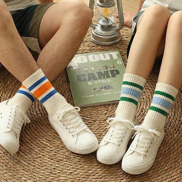 日系復古條紋中筒襪 男女百搭長襪 長襪,針織襪,日系襪子,情侶襪,中筒襪,運動襪,學生襪,叫阿潮