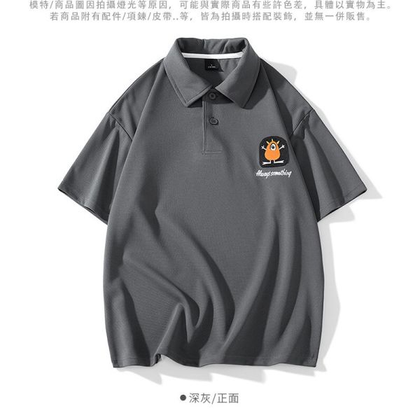 情侶polo 寬鬆舒適 可愛標誌 短袖polo 短袖,POLO衫,短袖polo,情侶polo,寬鬆polo,叫阿潮
