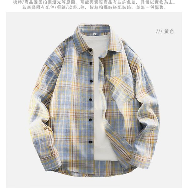 情侶款 寬鬆襯衫 百搭經典 格紋 長袖襯衫 襯衫,長袖襯衫,格紋襯衫,情侶襯衫,寬鬆襯衫,男生襯衫,女生襯衫,叫阿潮