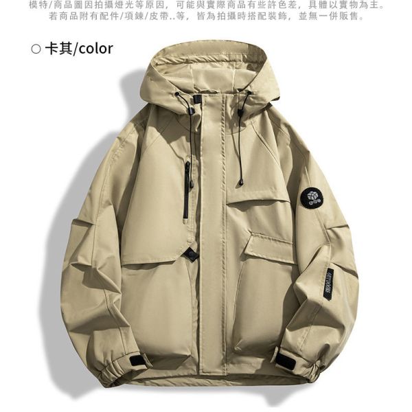 情侶款 防潑水 防風 軍風大口袋設計 戶外穿 風衣 連帽外套 外套,情侶外套,防潑水,風衣,衝鋒,叫阿潮,連帽外套,男生外套,女生外套