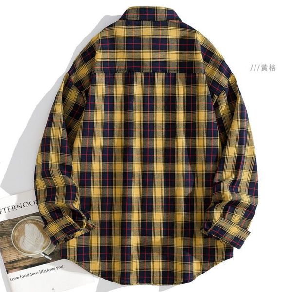 經典格紋 男生休閒長袖襯衫 長袖襯衫,格紋襯衫,男生襯衫,休閒襯衫,復古格紋襯衫,叫阿潮