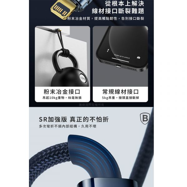 Baseus倍思 探索者系列 智能斷電TC to IP快充數據線(20W)(1m)(2m) 充電線,數據線,快充線,蘋果,IPHONE,倍思