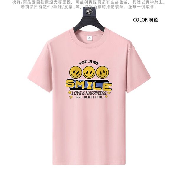 圓領 加大尺碼(S~6XL) 情侶t恤 純棉 微笑SMILE 短袖t恤 T恤,短袖T恤,情侶T恤,純棉T恤,棉T,男生短袖,短T,叫阿潮