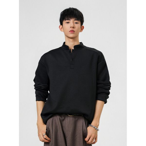 韓系 亨利領長袖上衣 百搭素色 長袖t恤 長袖t恤,亨利領,冬天上衣,韓系衣服,叫阿潮