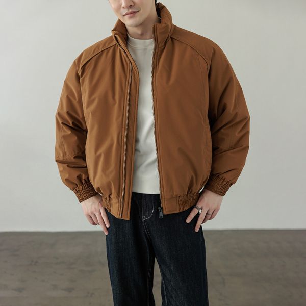 素面百搭 個性立領 鋪棉禦寒 夾克 外套 鋪棉外套,保暖,防風,外套,男生外套,夾克,羽絨外套,叫阿潮