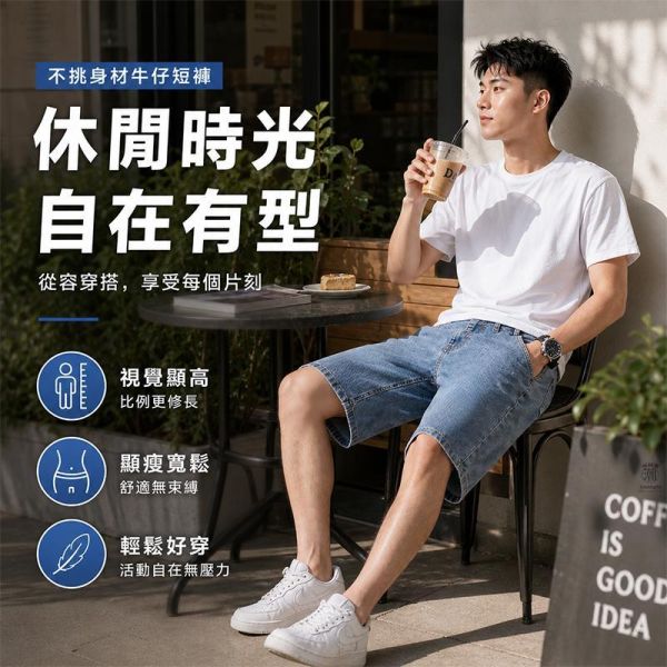 彈力丹寧褲 男生牛仔短褲 牛仔短褲,涼感牛仔,丹寧褲,男生褲子,彈力牛仔褲,叫阿潮