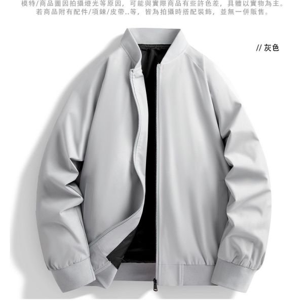 棒球領 素色個性穿搭 夾克外套 外套,棒球領,夾克,風衣,飛行外套,風衣,叫阿潮