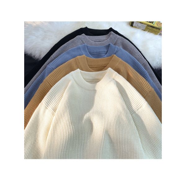 圓領毛衣 寬鬆感 舒適保暖 針織長袖 毛衣,針織,男生毛衣,t恤,叫阿潮