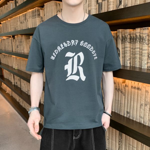 現貨【白色2XL】圓領 落肩設計 個性字母 短袖T恤 短袖,t恤,短袖t恤,涼感,透氣,男生t恤,男裝