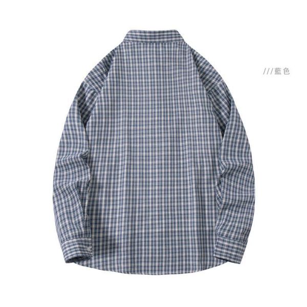 復古細格紋 男生休閒長袖襯衫 細格紋襯衫,日系襯衫,長袖襯衫,格紋襯衫,男生襯衫,休閒襯衫,復古格紋襯衫,叫阿潮