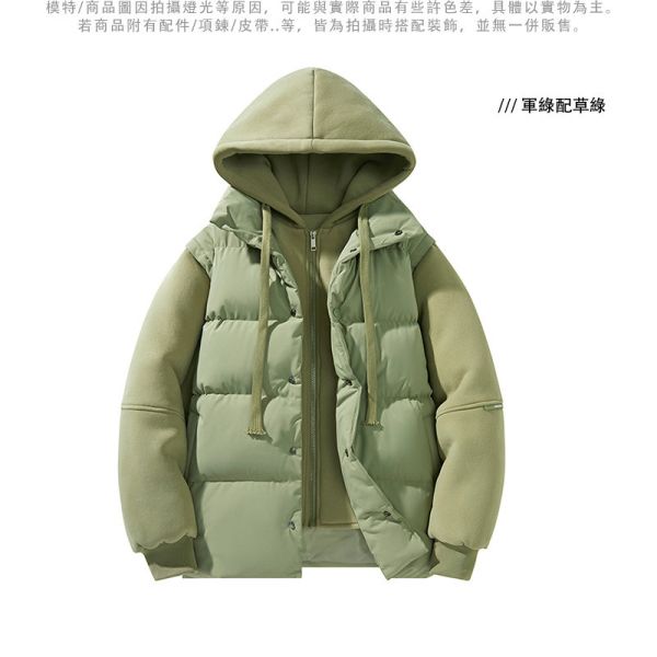 情侶外套 鋪棉保暖 背心假兩件造型 連帽外套 情侶外套,鋪棉外套,保暖,防風,外套,男生外套,女生外套,羽絨外套,叫阿潮