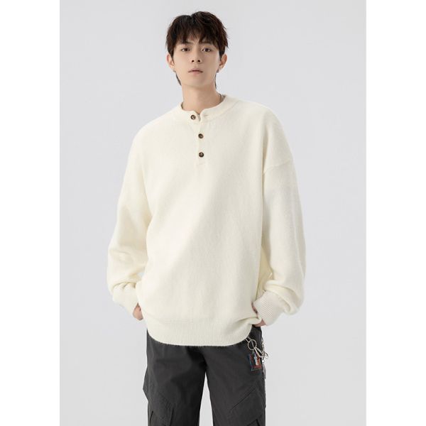 亨利領針織衫 日系穿搭 微寬鬆 大尺碼 毛衣 亨利領,毛衣,針織衫,男生毛衣,秋冬上衣,叫阿潮