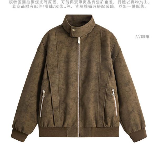 寬鬆落肩皮衣外套 立領夾克 皮衣,立領夾克,男生外套,騎士外套,機車皮衣,防風外套,叫阿潮