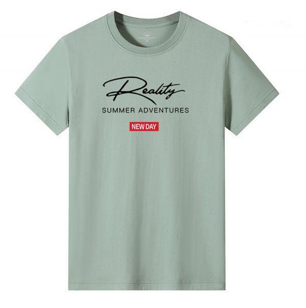 現貨 豆綠2XL 英文字母 舒適透氣 純棉短袖T恤 上衣,T恤,短袖,棉T,叫阿潮