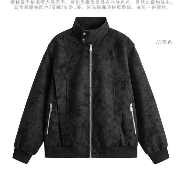 寬鬆落肩皮衣外套 立領夾克 皮衣,立領夾克,男生外套,騎士外套,機車皮衣,防風外套,叫阿潮