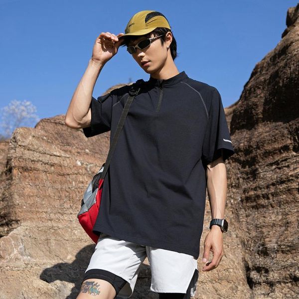 冰感立領運動短袖 速乾透氣抗UV機能上衣 運動T恤,機能上衣,排汗衫,涼感衣,短袖T恤,運動服,男生T恤,叫阿潮