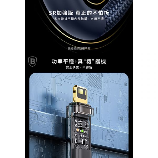 Baseus倍思 探索者系列 智能斷電IOS快充數據線(2.4A)(1m)(2m) 充電線,數據線,快充線,蘋果,IPHONE,倍思