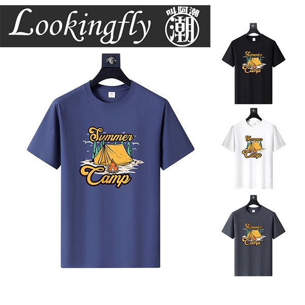 圓領 加大尺碼(S~6XL) 情侶t恤 純棉 露營CAMP 短袖t恤 T恤,短袖T恤,情侶T恤,純棉T恤,棉T,男生短袖,短T,叫阿潮