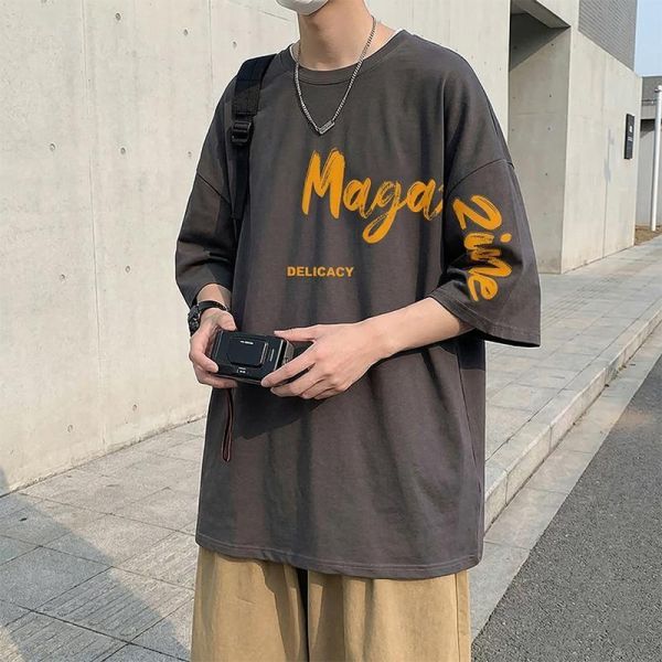 寬鬆落肩 美式街頭字母印花 純棉短袖T恤 短袖T恤,純棉T恤,男生T恤,寬鬆T恤,美式T恤,叫阿潮