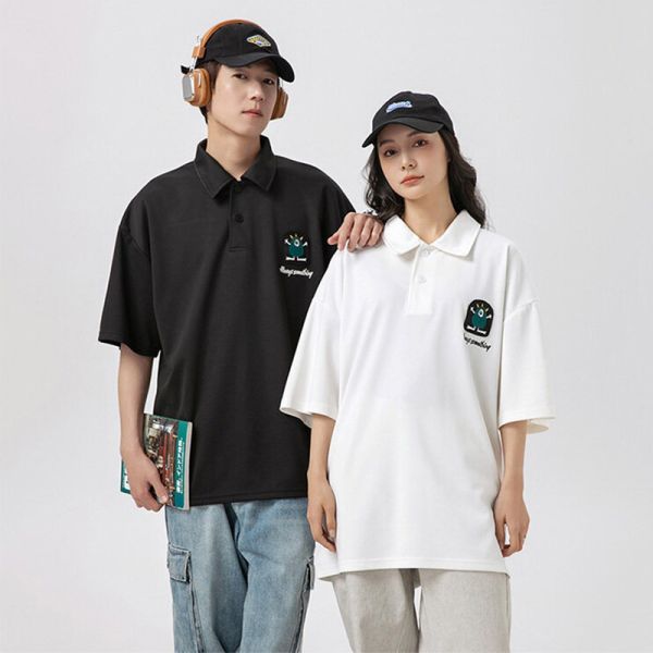 情侶polo 寬鬆舒適 可愛標誌 短袖polo 短袖,POLO衫,短袖polo,情侶polo,寬鬆polo,叫阿潮