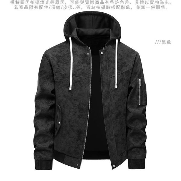 連帽皮衣外套 霧面感夾克 連帽皮衣,夾克,男生外套,騎士外套,連帽外套,叫阿潮