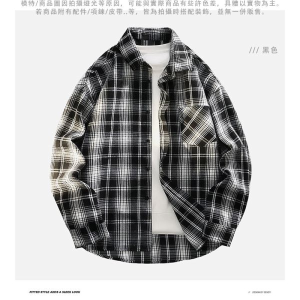 情侶款 寬鬆襯衫 百搭經典 格紋 長袖襯衫 襯衫,長袖襯衫,格紋襯衫,情侶襯衫,寬鬆襯衫,男生襯衫,女生襯衫,叫阿潮