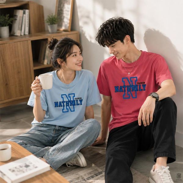 加大尺碼(S~6XL) 韓系純棉短袖T恤 字母N印花 百搭舒適情侶t恤 短袖T恤,情侶上衣,男生短袖,純棉短袖,修身T恤,韓系上衣,叫阿潮