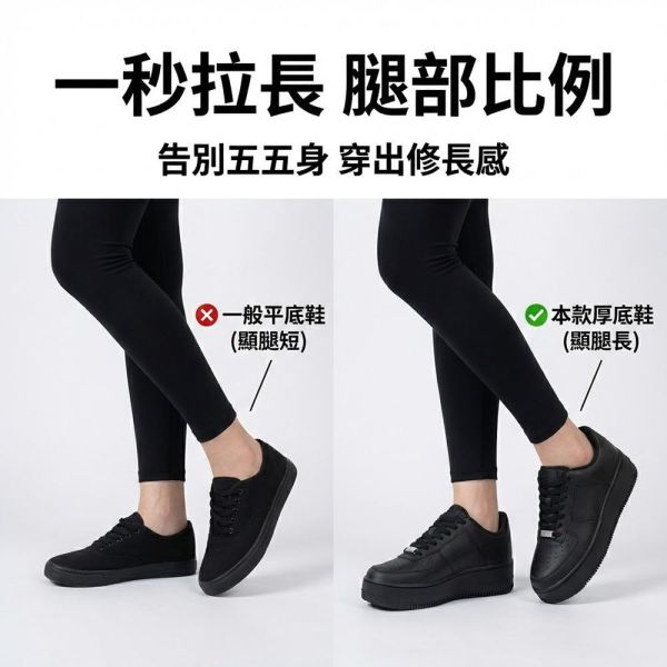 百搭厚底小白鞋 日常百搭休閒鞋 厚底鞋,平底鞋,休閒鞋,增高鞋,小白鞋,防潑水鞋,叫阿潮