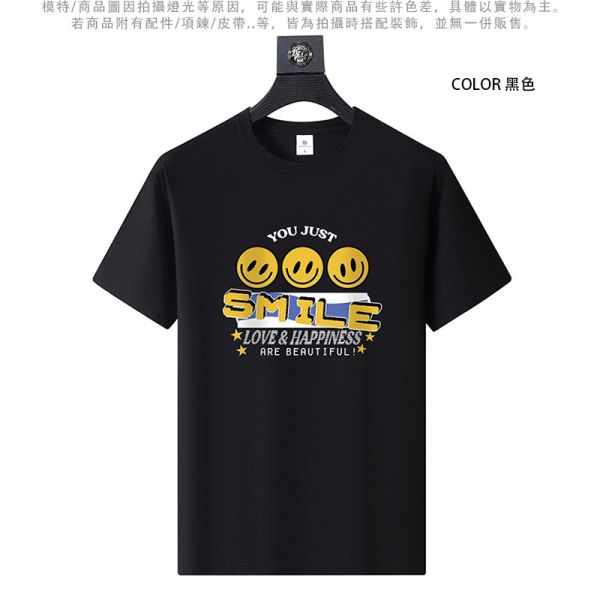 圓領 加大尺碼(S~6XL) 情侶t恤 純棉 微笑SMILE 短袖t恤 T恤,短袖T恤,情侶T恤,純棉T恤,棉T,男生短袖,短T,叫阿潮