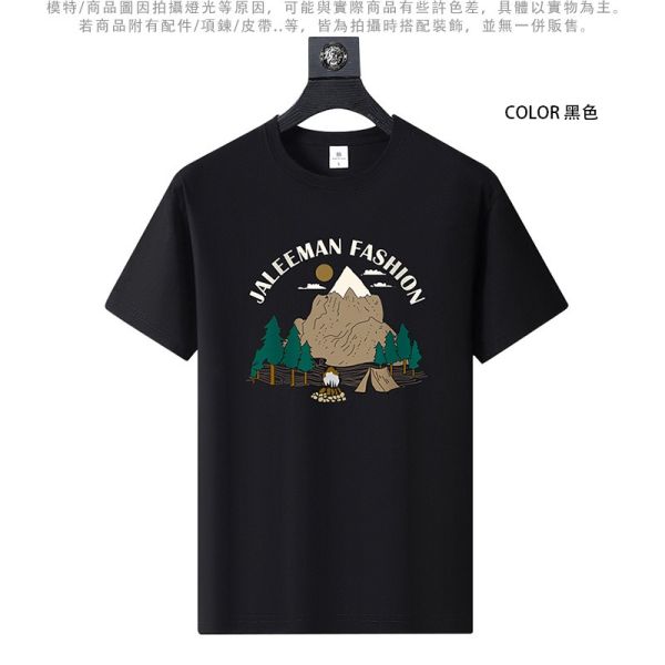 圓領 加大尺碼(S~6XL) 情侶t恤 純棉 山系圖案 短袖t恤 T恤,短袖T恤,情侶T恤,純棉T恤,棉T,男生短袖,短T,叫阿潮