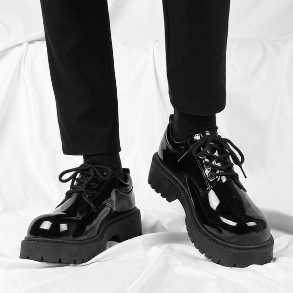 厚底德比鞋 男生百搭皮鞋 亮面皮革 厚底增高設計 德比鞋,厚底鞋,休閒鞋,亮面皮鞋,鞋子,增高鞋,叫阿潮,休閒皮鞋