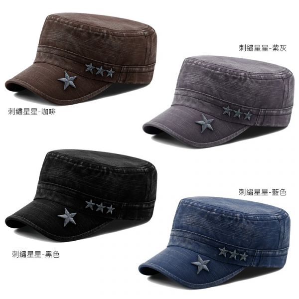 牛仔布 平頂軍帽 帽子,軍帽