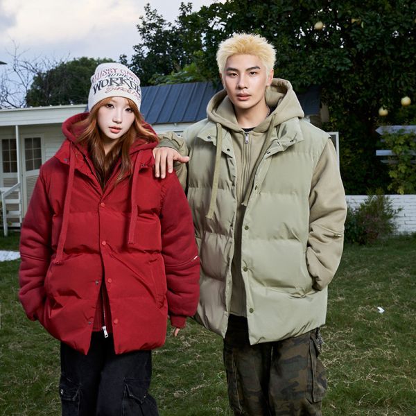 情侶外套 鋪棉保暖 背心假兩件造型 連帽外套 情侶外套,鋪棉外套,保暖,防風,外套,男生外套,女生外套,羽絨外套,叫阿潮