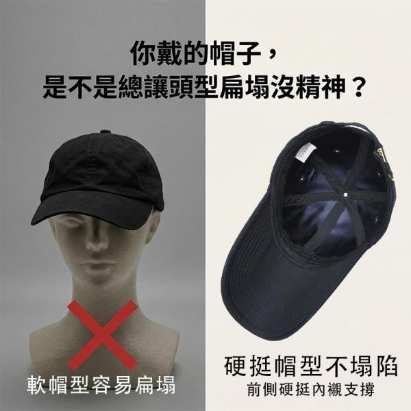 大頭圍帽子 修飾臉型硬挺休閒帽 帽子,棒球帽,大頭圍帽,長帽沿,叫阿潮,硬頂帽