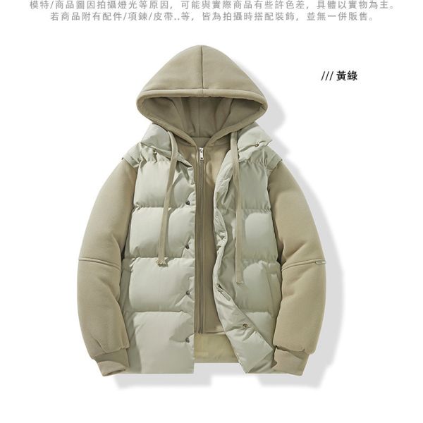 情侶外套 鋪棉保暖 背心假兩件造型 連帽外套 情侶外套,鋪棉外套,保暖,防風,外套,男生外套,女生外套,羽絨外套,叫阿潮