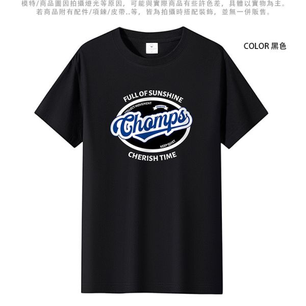 圓領 加大尺碼(S~6XL) 情侶t恤 純棉 champs 短袖t恤 短袖,T恤,純棉,男生T恤,女生T恤,情侶T恤,短T,叫阿潮