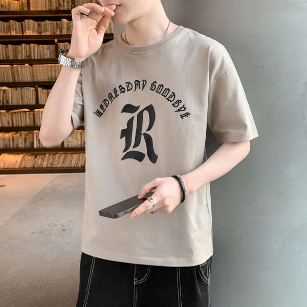 現貨【白色2XL】圓領 落肩設計 個性字母 短袖T恤 短袖,t恤,短袖t恤,涼感,透氣,男生t恤,男裝